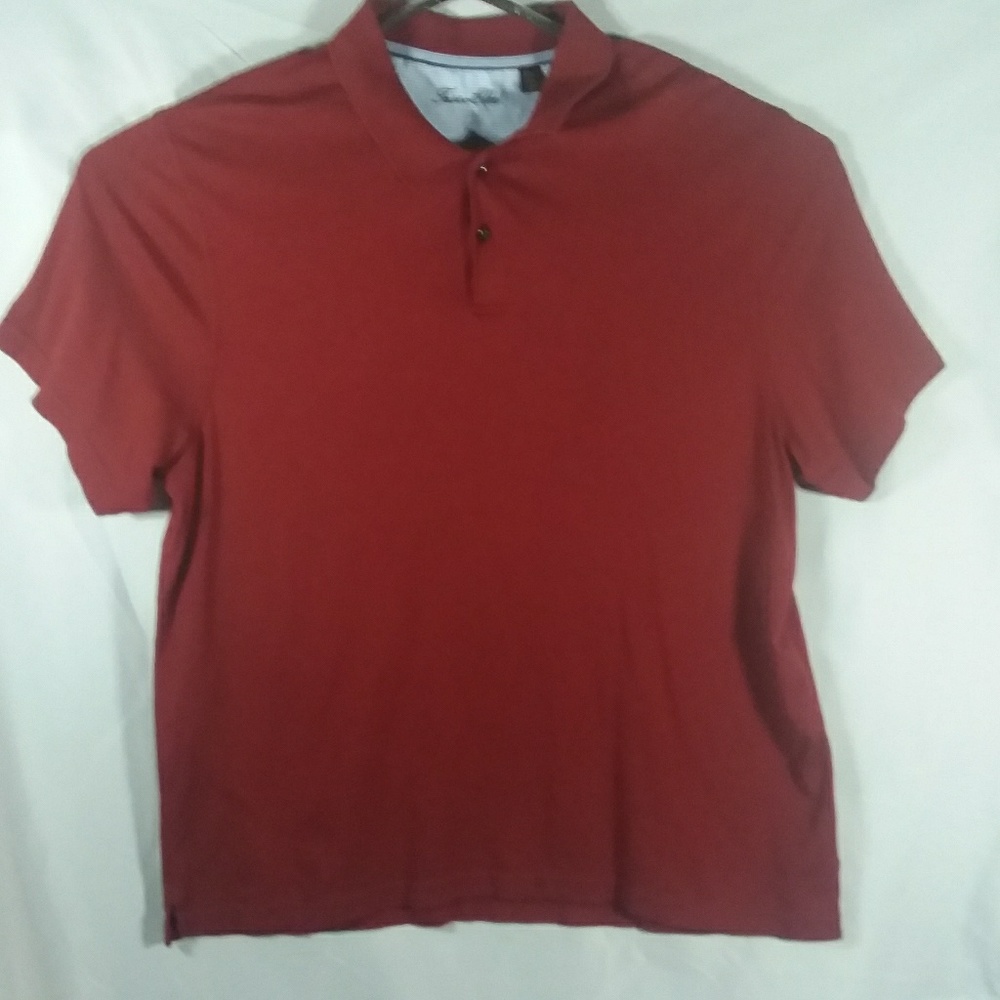 Tasso Elba Maroon Red Polo Rugby Shirt XXL